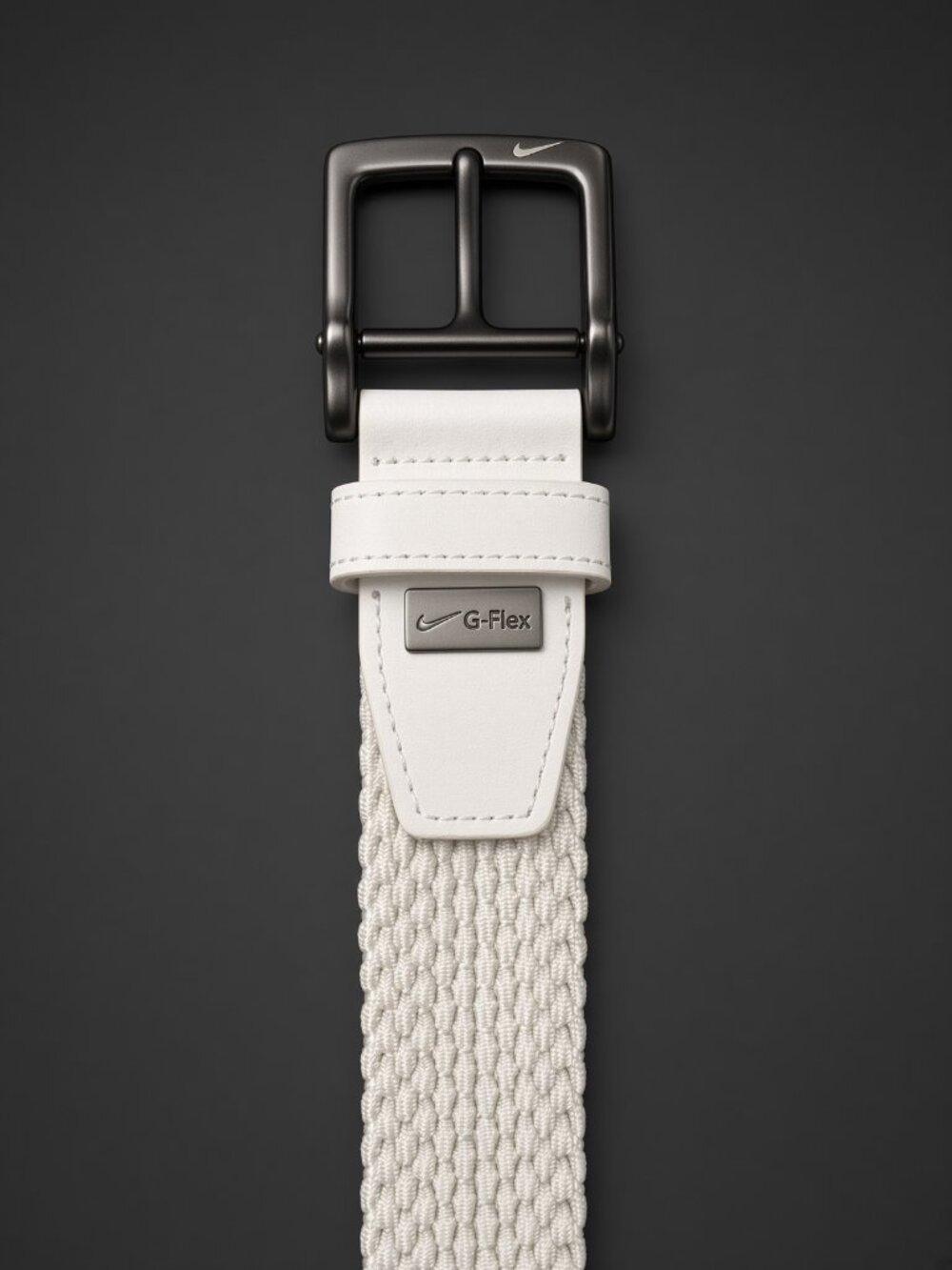 Nike G-Flex White Stretch Woven Golf Belt Mens 42" Fits 34-38 Waist
